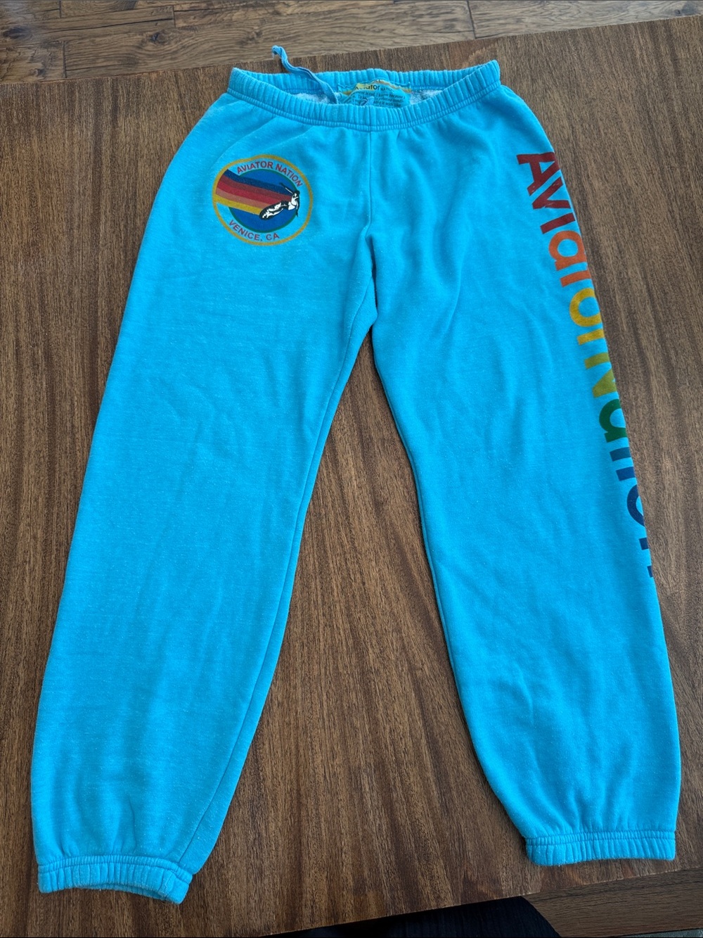 Aviator Nation Teal Joggers with logo XL